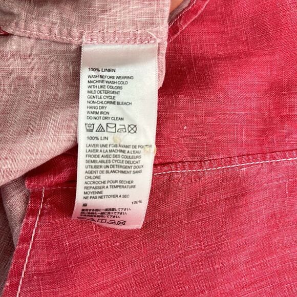Tommy Bahama Linen Pink Long Sleeve Button Down Shirt Size S - Picture 8 of 11
